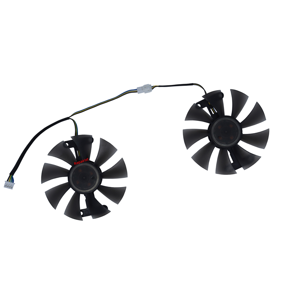 Rx 580 8Gb 2048Sp Gpu - 2Pcs/Set,FL8015 12VB,Graphics Cards Fan,GPU Cooler,For SE