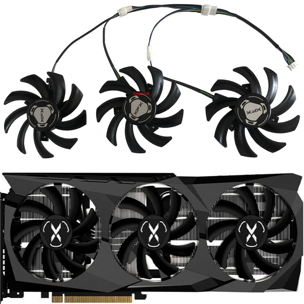 Rx 6700 Xt 12Gb Graphics Card - 3Pcs/Set,FDC10H12S9-C,Graphics Card Fan,VGA Cooler,FD7010H12S,For XFX RX