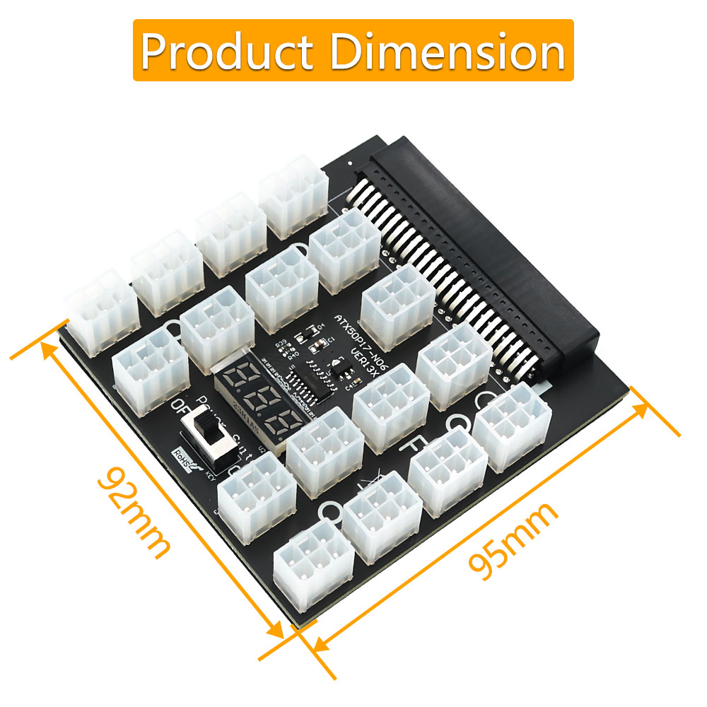 PCI-E 12V 50Pin to ATX 17 x 6P - огляд і ціна 2000W Atx Mining Power Supply