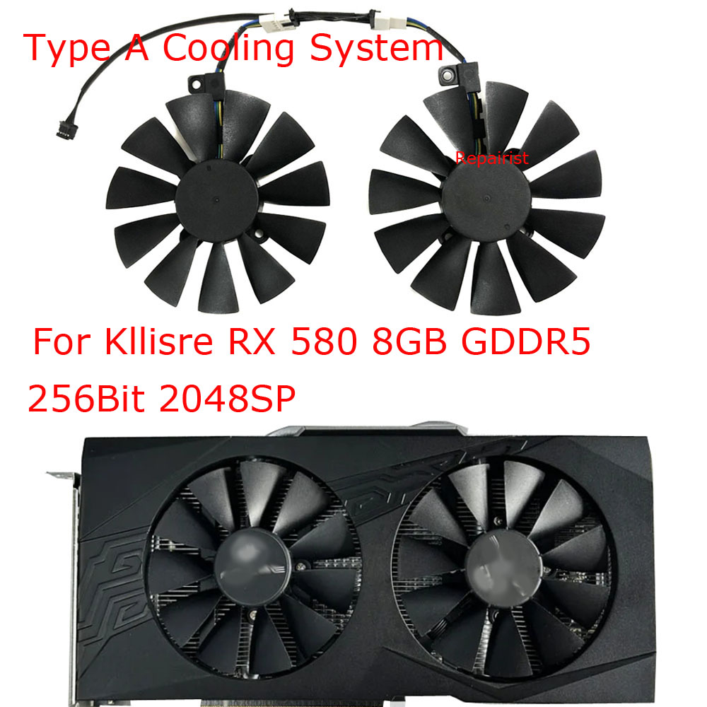 2pcs/Set,Video Cards Fan,T1292 - огляд і ціна Rx 580 8Gb 2048Sp Gpu