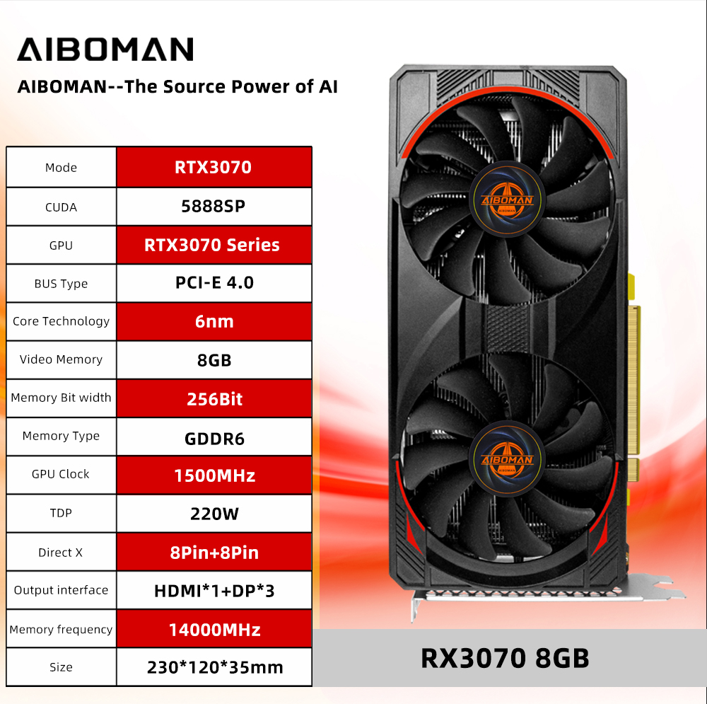 AIBOMAN Computer Graphics Card - огляд і ціна Rtx 3070 8Gb Graphics Card