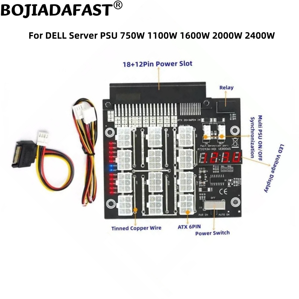12 Ports PCIe 6Pin Connector B - огляд і ціна 2400W Server Psu Breakout Board