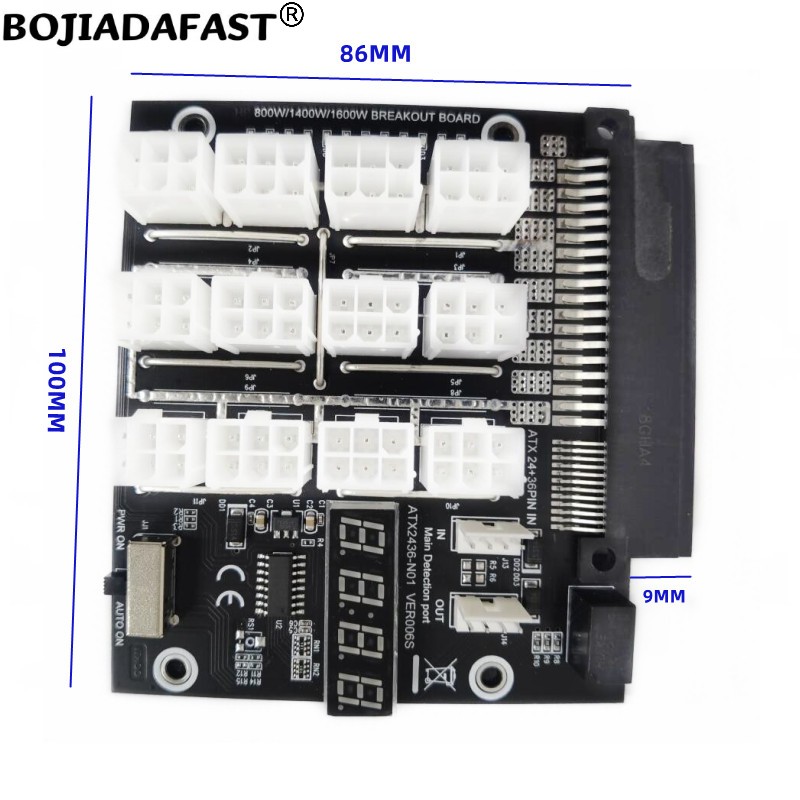 12 Ports PCIe 6Pin Connector B - огляд і ціна 2400W Server Psu Breakout Board