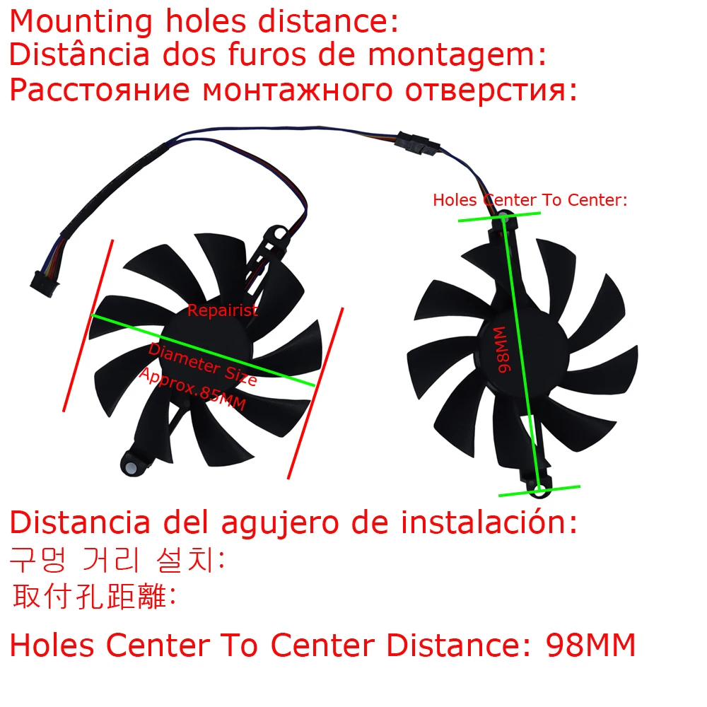 2Pcs/Set,Video Card Fan,T12921 - огляд і ціна Rtx 3070 8Gb Graphics Card